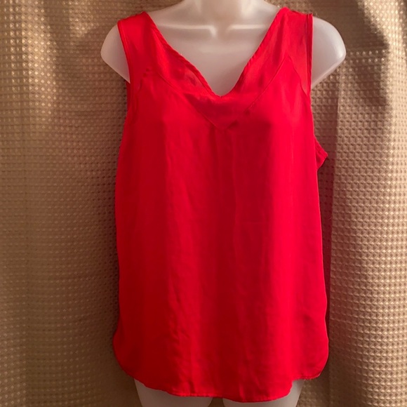 INC Red V-neck Top Size M - Picture 2 of 7